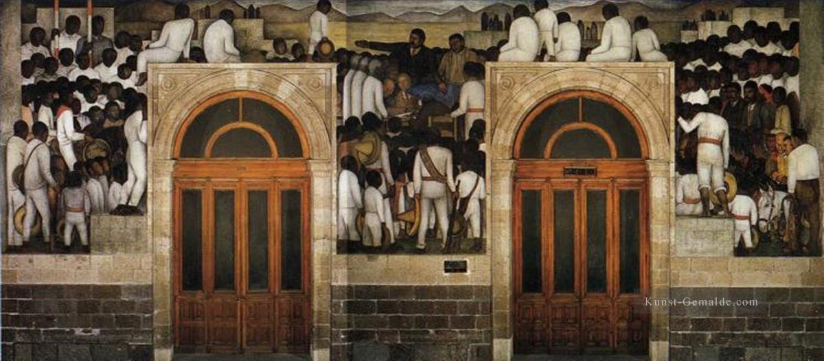 das Fest der Verteilung des Landes 1924 Diego Rivera Ölgemälde